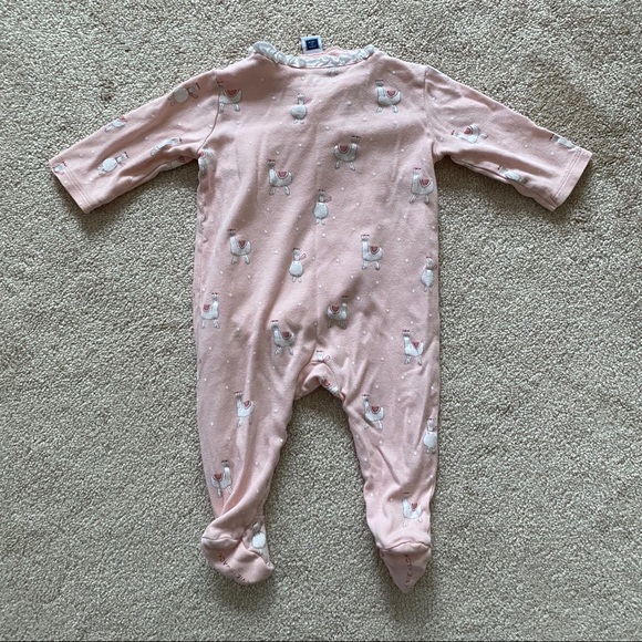Janie and Jack | Pastel pink llama footie - Picture 7 of 7